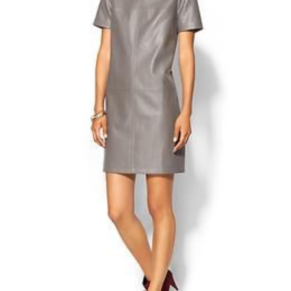 Tinley Road Gray Faux Leather Dress NWT Size Large